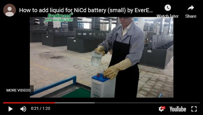 Cara menambahkan cairan untuk baterai NiCd (kecil) oleh EverExceed
