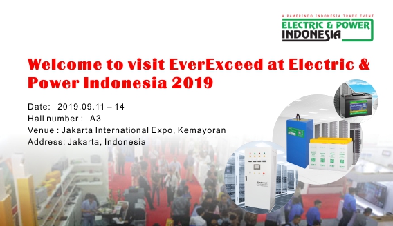 Selamat datang untuk mengunjungi EverExceed di Electric & Power Indonesia 2019
