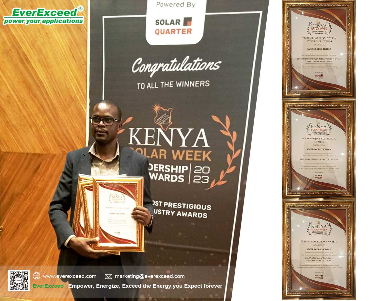 EverExceed Kenya Memenangkan Tiga Penghargaan Keunggulan di Kenya Solar Week 2023