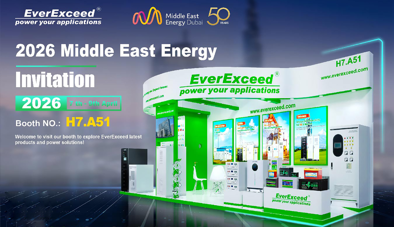 Bergabunglah dengan EverExceed di Middle East Energy 2026 – Pasokan Listrik Andal untuk Industri Energi Kritis